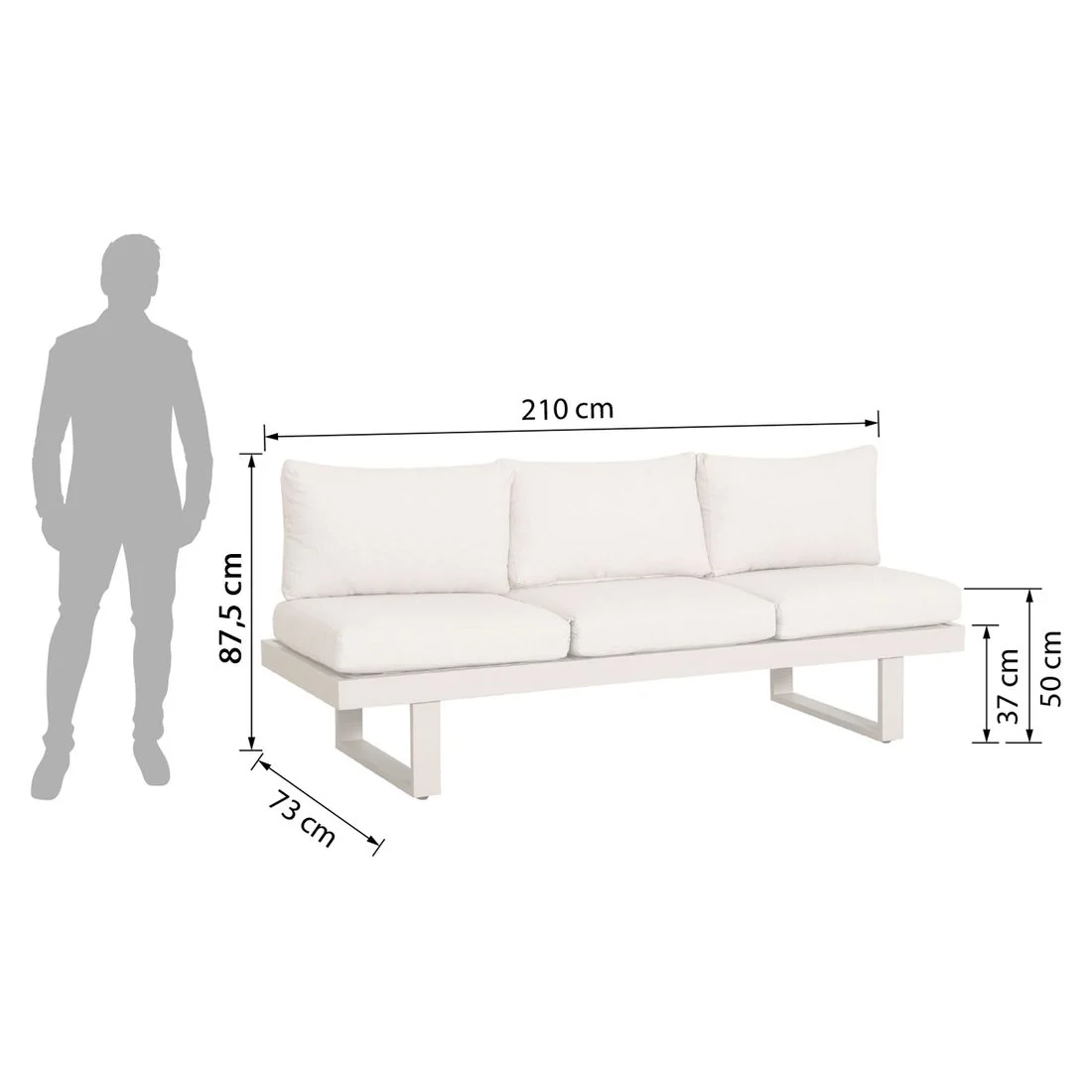 Spisesofa ute Atlanta aluminium 210x73 cm - OUTLIV. - Image 5