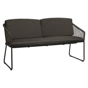 Spisesofa ute Odea aluminium/tau 158 cm svart - Stern