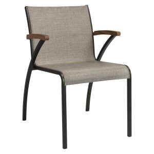 Stabelstol ute Laris aluminium/textilen 55x62 cm - Stern