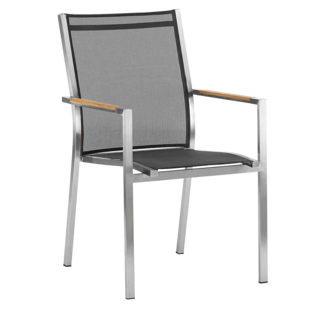 Stabelstol ute One rustfritt stål/textilen 57x63 cm - Zebra - Image 2