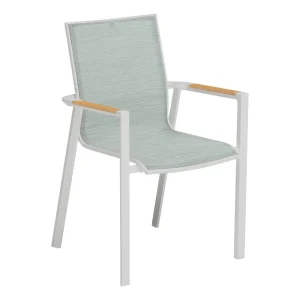 Stabelstol ute Sense aluminium/textilen hvit/aqua - Kettler