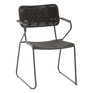 Stabelstol ute Swing rustfritt stål/tau 56x62 cm - 4Seasons