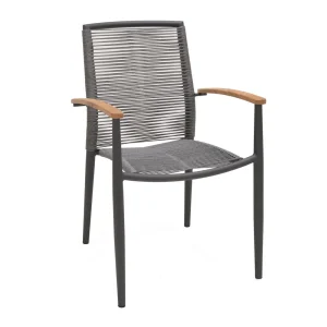 Stabelstol ute Topaz aluminium/tau grå 64 cm - LifestyleGarden