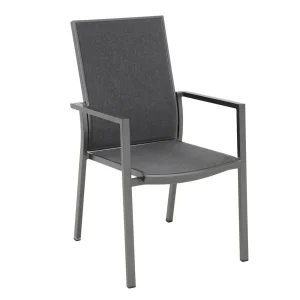 Stabelstol Verona aluminium/textilen jerngrå - MWH