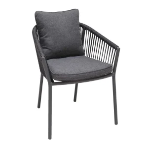 Stabelstol Viborg aluminium med puter mørkegrå - LifestyleGarden