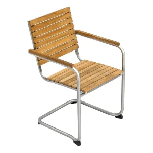 Svingstol Maui rustfritt stål og teak 56x57 cm - OUTLIV.